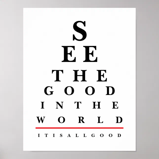 Quote Eye Chart Poster | Zazzle