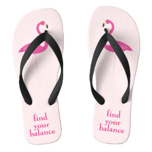 Quote Find Your Balance Pink Flamingo Flip Flops