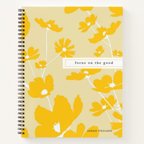 Quote Focus On The Good Floral Pattern Notebook
