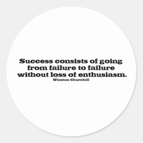 Quote for Success Classic Round Sticker