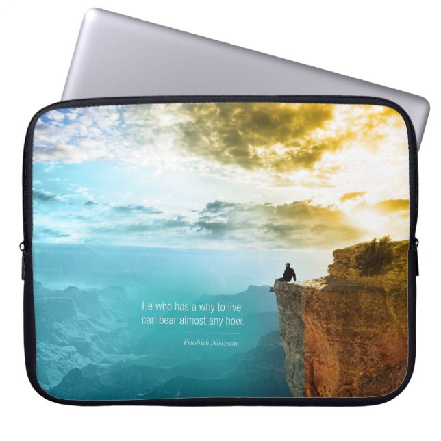 Quote Friedrich Nietzsche Nature Adventure Nature Laptop Sleeve (Front)