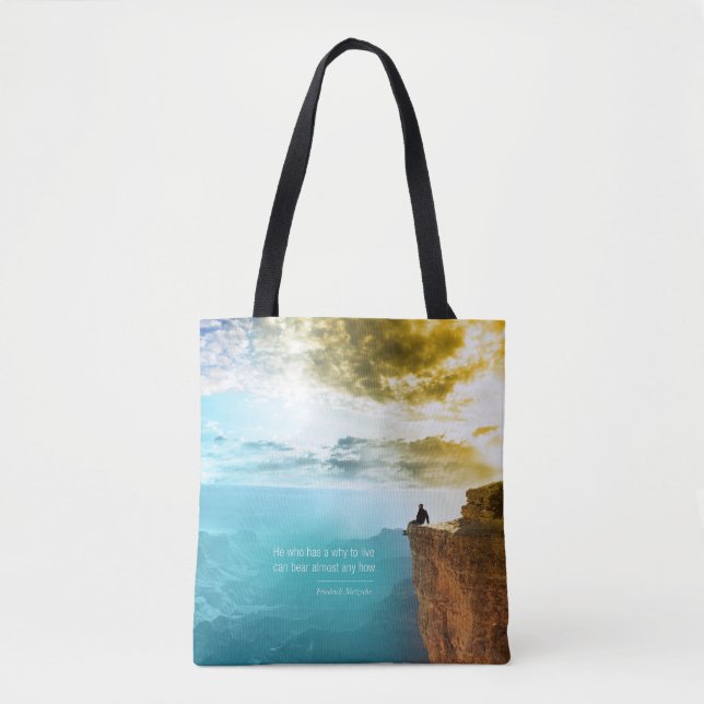 Quote Friedrich Nietzsche Nature Adventure Nature Tote Bag (Front)