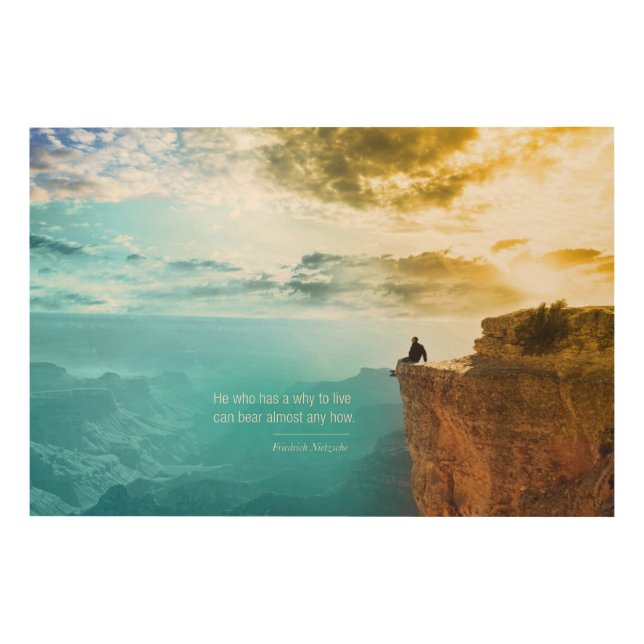 Quote Friedrich Nietzsche Nature Adventure Nature Wood Wall Art (Front)