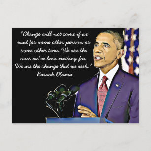 Quote from 44th US President Barack Obama Postcard