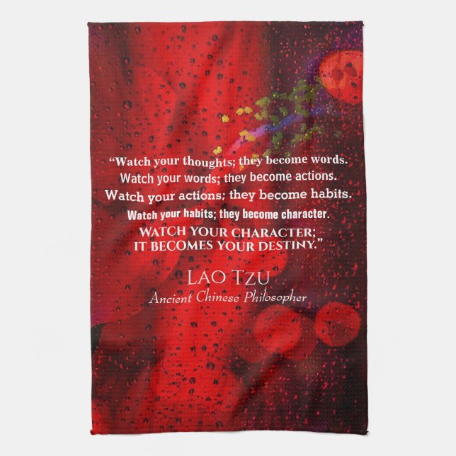 Quote from ancient Chinese philosopher Kitchen Towel (Vertical)