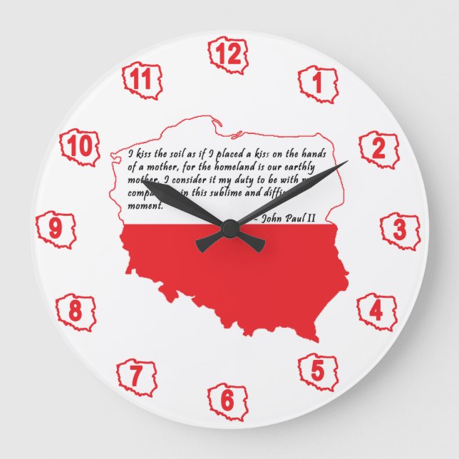Quote From Pope John Paul II Large Clock (Front)