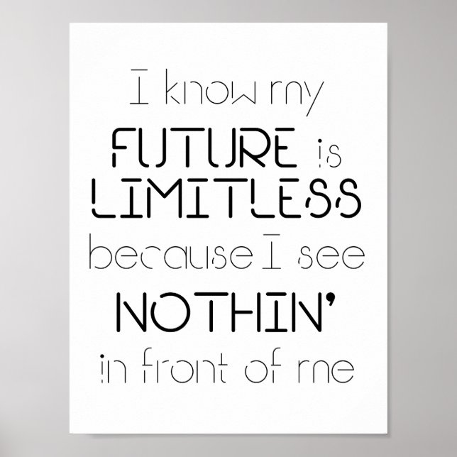 Quote - I know my future is limitless Poster (Front)