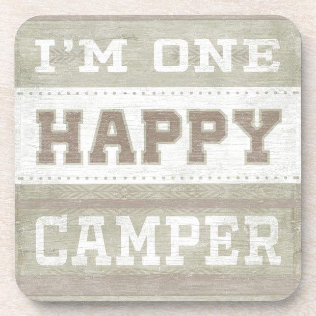 Quote | I'm One Happy Camper Drink Coaster (Front)