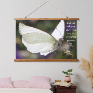 Quote Inspirational Butterfly Wall Hanging Tapestry