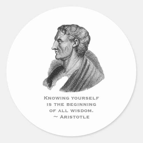 Quote Knowing Yourself Philosopher Aristotle Classic Round Sticker