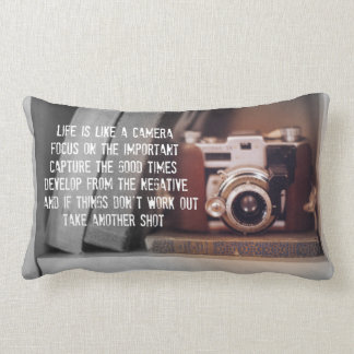 Quote: Life is like a Camera Lumbar Pillow