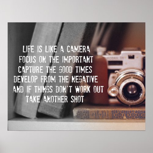 Quote Life is like a Camera Poster