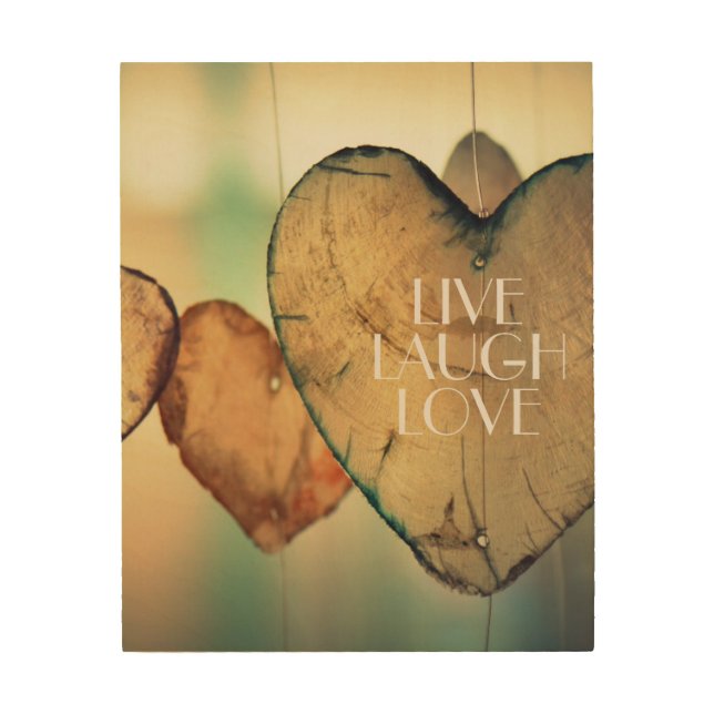 Quote LIVE LAUGH LOVE Rustic Vintage Wood Art (Front)