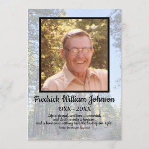 Quote Love One's Photo Pine Tree Forest Funeral Program