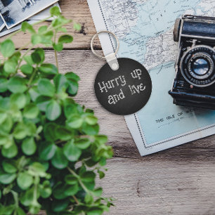 Quote minimalist grey stoic keychain