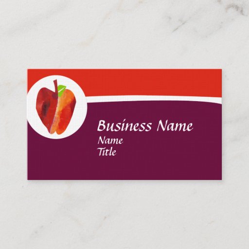 Customizable Cute Red Apple 4 Teacher Business Card