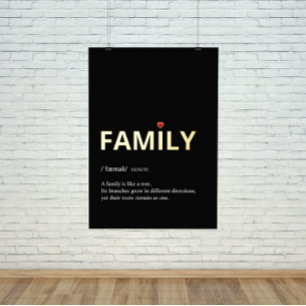 Quote of FAMILY minimalist black gold Foil Prints