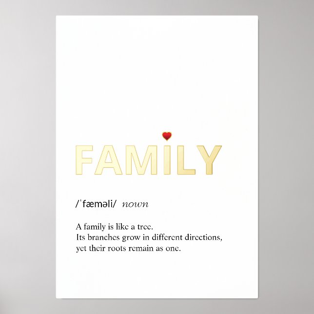 Quote of FAMILY minimalist white gold Foil Prints (Front)