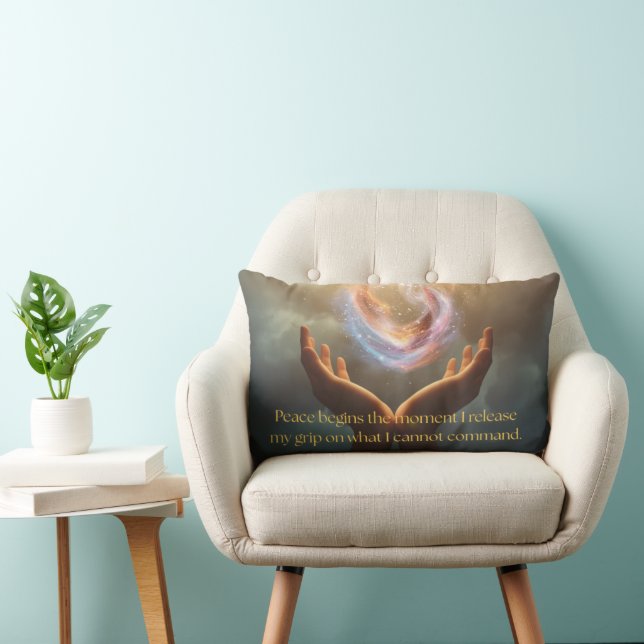 Quote of Finding Peace  Lumbar Pillow (Chair)