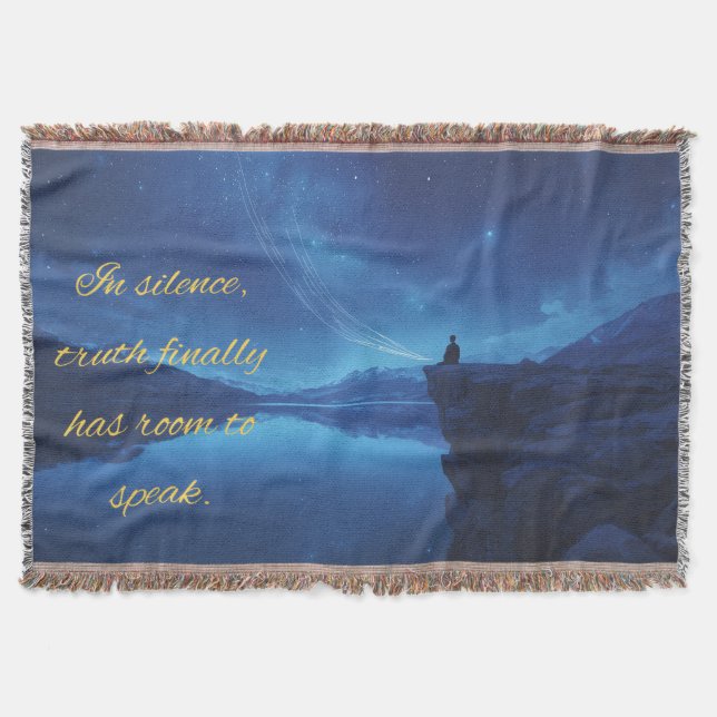 Quote of Silience Throw Blanket (Front)