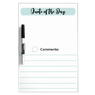 Quote of the Day with Comments Interactive Dry Erase Board