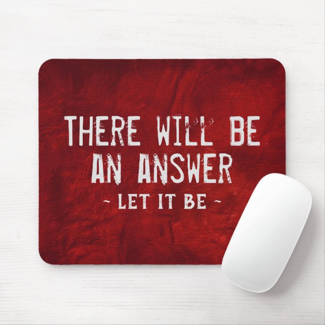 Quote On Red Leather  Mouse Pad (With Mouse)