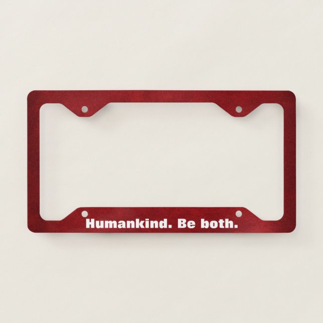 Quote on Red License Plate Frame (Front)