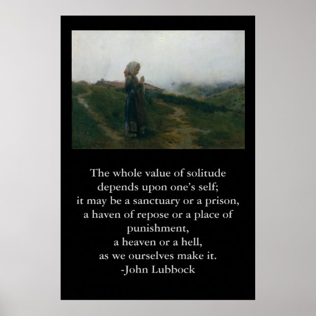 Quote on Solitude with an Introspective Image Poster (Front)