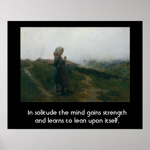 Quote on Solitude with an Introspective Image Poster