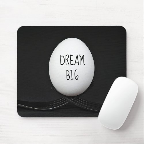 Quote on White Egg with Forks Mouse Pad