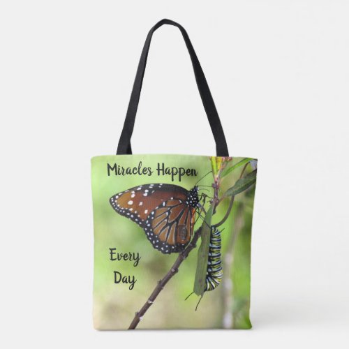 Quote or Personalize Butterfly  Caterpillar Tote
