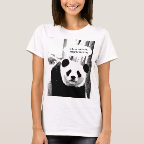 Quote Panda Bear Custom Text Elegant Womens T_Shirt