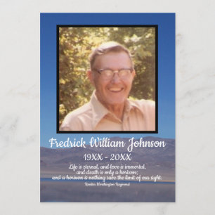 Quote Photo Lake and Mountain Background Funeral Program