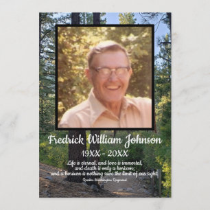 Quote Photo Pine Tree Forest Background Funeral  Program