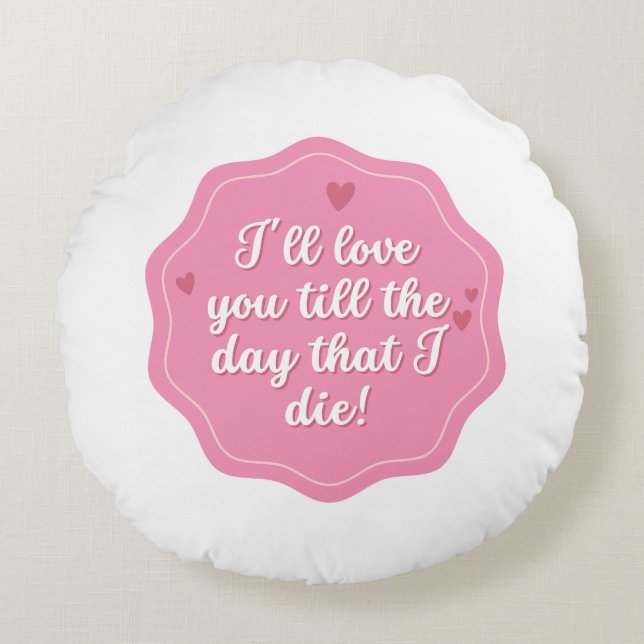 Quote | Pink | Pastel Round Pillow (Front)