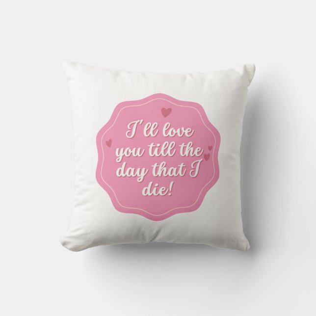 Quote | Pink | Pastel Throw Pillow (Front)
