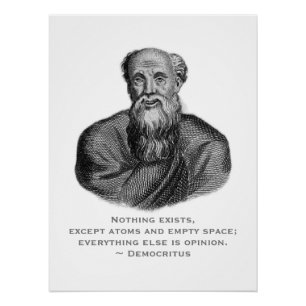 Quote Portrait Greek Philosopher Democritus Poster