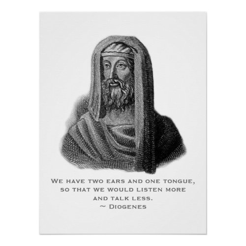 Quote Portrait Greek Philosopher Diogenes Cynicus Poster