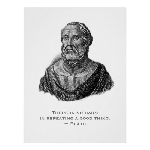 Quote Portrait of Ancient Greek Philosopher Plato Poster