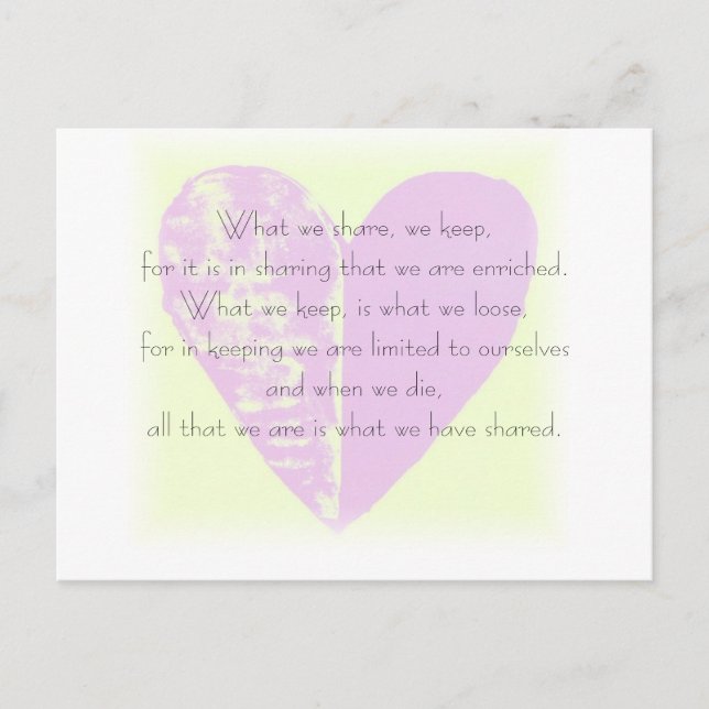 Quote Postcard - What we share (Front)