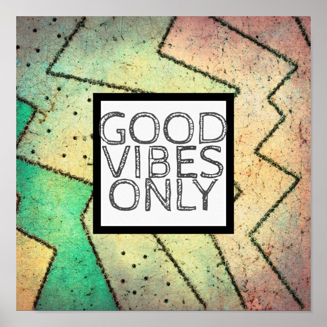 quote poster good vibes only abstract design (Front)
