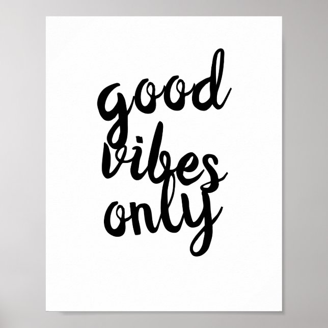 quote poster good vibes only black on white (Front)