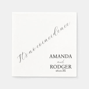 Quote Pretty Script Black and White Wedding  Napk Napkins