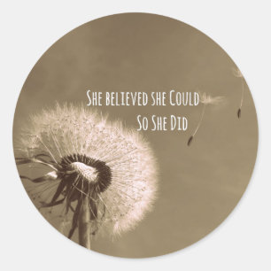 Quote: She believed she could so she Did Classic Round Sticker