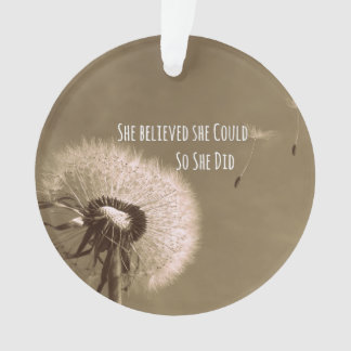 Quote: She believed she could so she Did Ornament