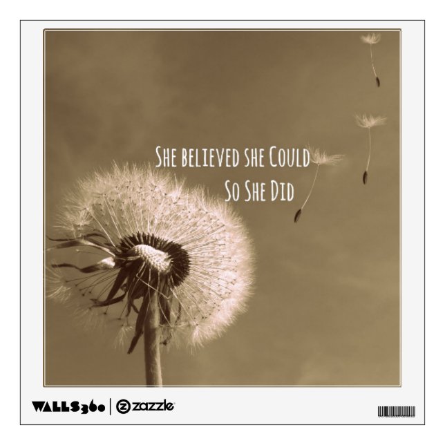 Quote: She believed she could so she Did Wall Sticker (Front)