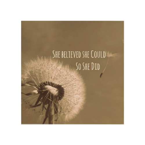 Quote She believed she could so she Did Wood Wall Decor