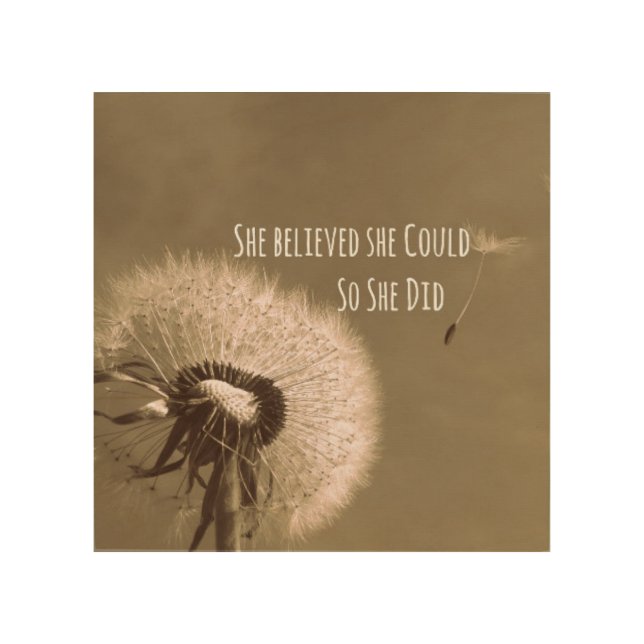 Quote: She believed she could so she Did Wood Wall Decor (Front)