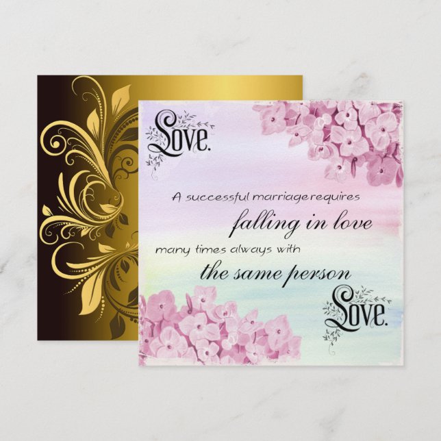 Quote Text Calligraphy And Flowers Nature Frame Invitation (Front/Back)