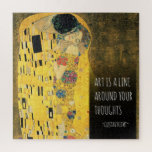 Quote The Kiss Gustav Klimt Jigsaw Puzzle<br><div class="desc">Quote The Kiss Gustav Klimt Jigsaw Puzzle - This very exciting jigsaw puzzle features Austrian painter Gustav Klimt's artwork The Kiss. The 1907 artwork depicts a couple locked in intimacy, while the rest of the painting dissolves into a shimmering, extravagant flat pattern. You can even personalise it with your favorite...</div>